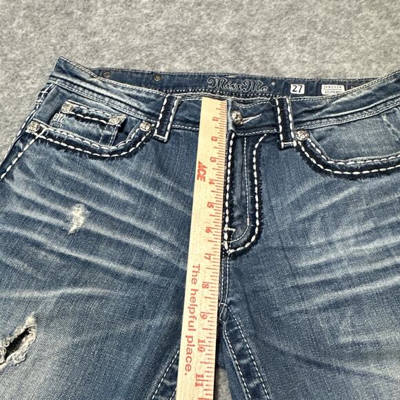 Miss Me Boyfriend Distressed Jeans Women's Size 27 Blue Medium Wash Denim - Picture 4 of 10